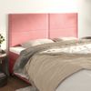 Pack 4 Uds Cabeceros Cama | Panel De Cabeceras De Terciopelo Rosa 100x5x78/88 Cm Cfw179997