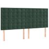 Pack 4 Uds Cabeceros Cama | Panel De Cabeceras De Terciopelo Verde Oscuro 80x5x78/88 Cm Cfw984914