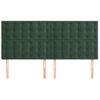 Pack 4 Uds Cabeceros Cama | Panel De Cabeceras De Terciopelo Verde Oscuro 80x5x78/88 Cm Cfw984914