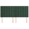 Pack 4 Uds Cabeceros Cama | Panel De Cabeceras De Terciopelo Verde Oscuro 90x5x78/88 Cm Cfw272185