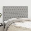 Pack 4 Uds Cabeceros Cama | Panel De Cabeceras Tela Gris Claro 72x7x78/88 Cm Cfw278134