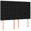 Pack 4 Uds Cabeceros Cama | Panel De Cabeceras Tela Negro 72x5x78/88 Cm Cfw190199