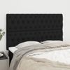 Pack 4 Uds Cabeceros Cama | Panel De Cabeceras Tela Negro 72x7x78/88 Cm Cfw829958