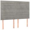 Pack 4 Uds Cabeceros Cama | Panel De Cabeceras Terciopelo Gris Claro 72x5x78/88 Cm Cfw402335