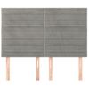 Pack 4 Uds Cabeceros Cama | Panel De Cabeceras Terciopelo Gris Claro 72x5x78/88 Cm Cfw402335