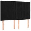 Pack 4 Uds Cabeceros Cama | Panel De Cabeceras Terciopelo Negro 72x5x78/88 Cm Cfw289665