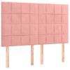 Pack 4 Uds Cabeceros Cama | Panel De Cabeceras Terciopelo Rosa 72x5x78/88 Cm Cfw792162