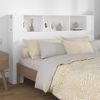 Mueble Cabecero Cama | Panel De Cabecera Blanco 160x18,5x104,5 Cm Cfw997534