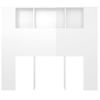 Mueble Cabecero Cama | Panel De Cabecera Blanco Brillante 120x18,5x102,5 Cm Cfw695084