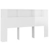 Mueble Cabecero Cama | Panel De Cabecera Blanco Brillante 180x18,5x104,5 Cm Cfw445237