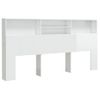 Mueble Cabecero Cama | Panel De Cabecera Blanco Brillante 200x19x103,5 Cm Cfw717106