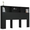 Mueble Cabecero Cama | Panel De Cabecera Negro 160x19x103,5 Cm Cfw292164