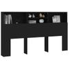 Mueble Cabecero Cama | Panel De Cabecera Negro 180x19x103,5 Cm Cfw700409