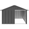 Casa Perros | Perrera Exterior Acero Galvanizado Gris Antracita 116,5x153x81,5 Cm Cfw750268