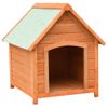 Caseta Para Perros | Perrera Exterior Madera Maciza Pino Y Abeto 72x85x82 Cm Cfw750357