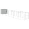 Caseta Perro | Perrera Exterior Corral Acero Galvanizado Gris Claro 214x1273x181cm Cfw750369