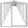 Caseta Perro | Perrera Exterior Tejado Acero Galvanizado Gris Claro 117x1221x123cm Cfw750371