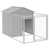 Caseta Perro | Perrera Exterior Tejado Acero Galvanizado Gris Claro 117x1221x123cm Cfw750371