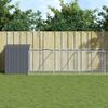 Caseta Perros | Perrera Exterior Con Corral Acero Galvanizado Gris 110x609x110 Cm Cfw750376