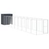 Caseta Perros | Perrera Exterior Con Corral Acero Galvanizado Gris 165x1067x181 Cm Cfw750380