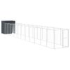 Caseta Perros | Perrera Exterior Con Corral Acero Galvanizado Gris 165x1271x181 Cm Cfw750381