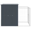 Caseta Perros | Perrera Exterior Con Corral Acero Galvanizado Gris 165x251x181 Cm Cfw750382