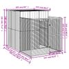 Caseta Perros | Perrera Exterior Con Corral Acero Galvanizado Gris 165x251x181 Cm Cfw750382