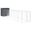 Caseta Perros | Perrera Exterior Con Corral Acero Galvanizado Gris 165x863x181 Cm Cfw750384