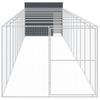 Caseta Perros | Perrera Exterior Con Corral Acero Galvanizado Gris 214x1273x181 Cm Cfw750388