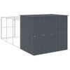 Caseta Perros | Perrera Exterior Con Corral Acero Galvanizado Gris 214x457x181 Cm Cfw750390