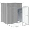 Caseta Perros | Perrera Exterior Corral Acero Galvanizado Gris Claro 165x251x181cm Cfw750398