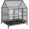 Jaula Para Perros | Perrera Exterior Con Ruedas Acero Galvanizado Negro Cfw765798