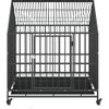 Jaula Para Perros | Perrera Exterior Con Ruedas Acero Galvanizado Negro Cfw765798