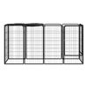 Jaula Perros 10 Paneles | Perrera Exterior Acero Recubierto Polvo Negro 50x100cm Cfw765811