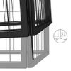 Jaula Perros 20 Paneles | Perrera Exterior Acero Recubierto Polvo Negro 50x100cm Cfw765822