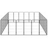 Jaula Perros 28 Paneles | Perrera Exterior Acero Recubierto Polvo Negro 50x100 Cm Cfw765830