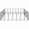 Jaula Perros 32 Paneles | Perrera Exterior Acero Recubierto Polvo Negro 50x100 Cm Cfw765834