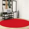 Alfombra De Salón | Alfombra De Pelo Corto Suave Lavable Huarte Rojo Ø 200 Cm Cfw730499