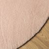 Alfombra De Salón | Alfombra De Pelo Corto Suave Lavable Huarte Rosado Ø 120 Cm Cfw730516