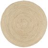 Alfombra De Dormitorio | Felpudo | Alfombra De Yute Tejida A Mano Diseño Espiral Blanco 90 Cm Cfw730770