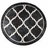 Alfombra De Dormitorio | Felpudo | Alfombra Lavable Antideslizante Negro Y Blanco Ø 120 Cm Cfw730969