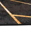 Alfombra De Dormitorio | Felpudo | Alfombra Lavable Antideslizante Negro Y Dorado 120x180 Cm Cfw730973