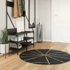 Alfombra De Dormitorio | Felpudo | Alfombra Lavable Antideslizante Negro Y Dorado Ø 120 Cm Cfw730984