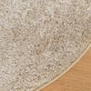 Alfombra De Dormitorio | Felpudo | Alfombra Pelo Largo Aspecto Brillante Istan Beige Ø 100 Cm Cfw731145