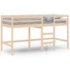 Cama Individual | Cama Infantil | Cama Alta De Niños Con Escalera Madera Maciza Pino 90x200 Cm Cfw30174