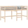 Cama Individual | Cama Infantil | Cama Alta De Niños Con Escalera Madera Maciza Pino 90x200 Cm Cfw30174