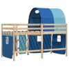 Cama Individual | Cama Infantil | Cama Alta Para Niños Con Túnel Madera Pino Azul 80x200 Cm Cfw65257