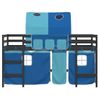 Cama Individual | Cama Infantil | Cama Alta Para Niños Con Túnel Madera Pino Azul 90x190 Cm Cfw98236