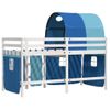 Cama Individual | Cama Infantil | Cama Alta Para Niños Con Túnel Madera Pino Azul 90x200 Cm Cfw67683