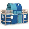 Cama Individual | Cama Infantil | Cama Alta Para Niños Con Túnel Madera Pino Azul 90x200 Cm Cfw57833